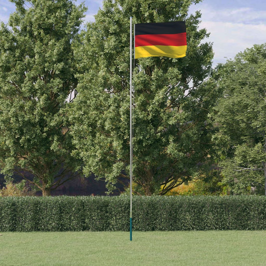 Tysklands flag med mast 6,23 m aluminium