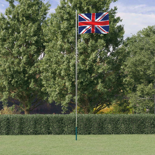 Storbritanniens flag med mast 6,23 m aluminium