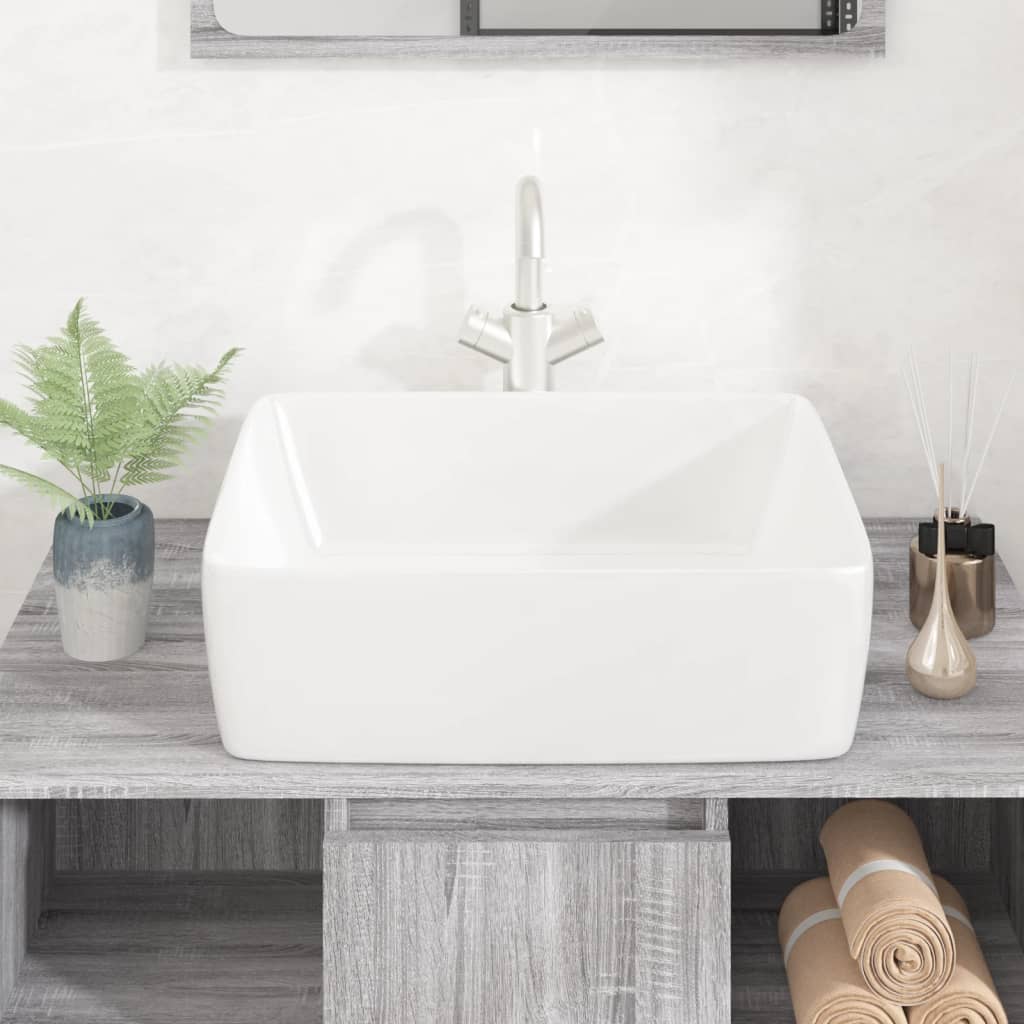 Håndvask Hvid 48x37x13 cm Keramik Rektangulær
