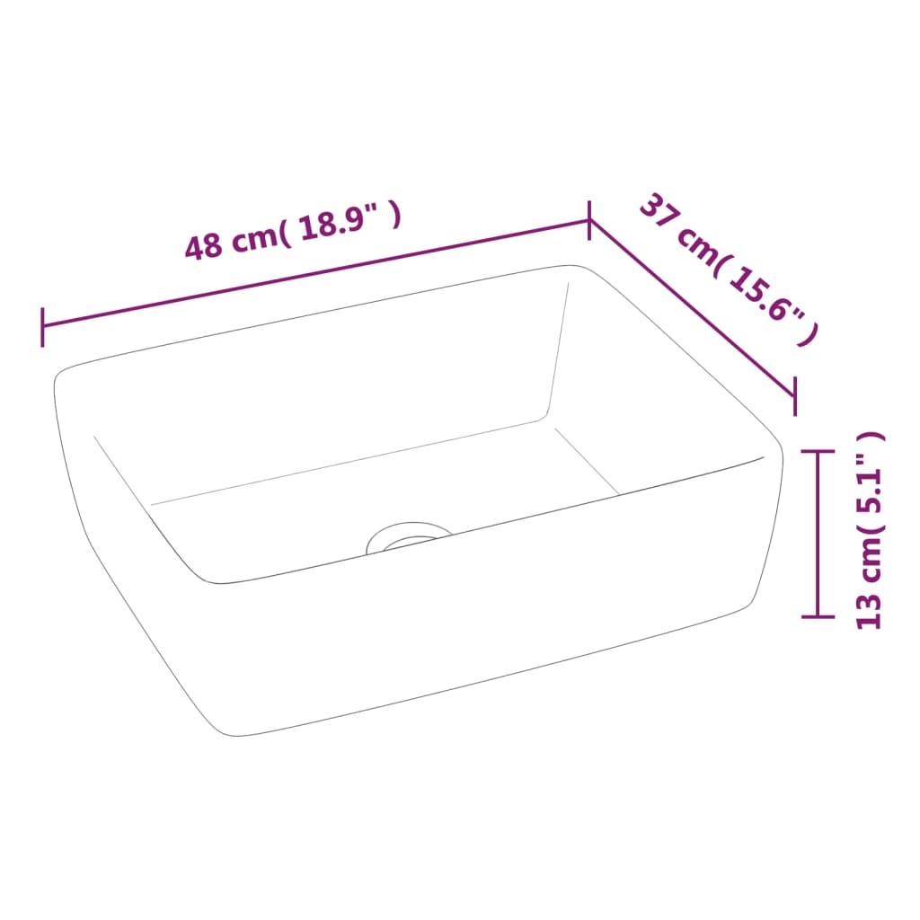Håndvask Hvid 48x37x13 cm Keramik Rektangulær