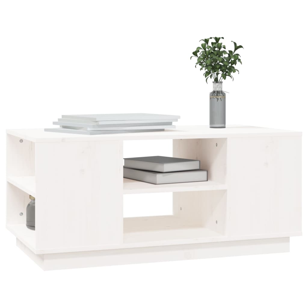 Sofabord Hvid 90x49x40,5 cm Massiv Fyr