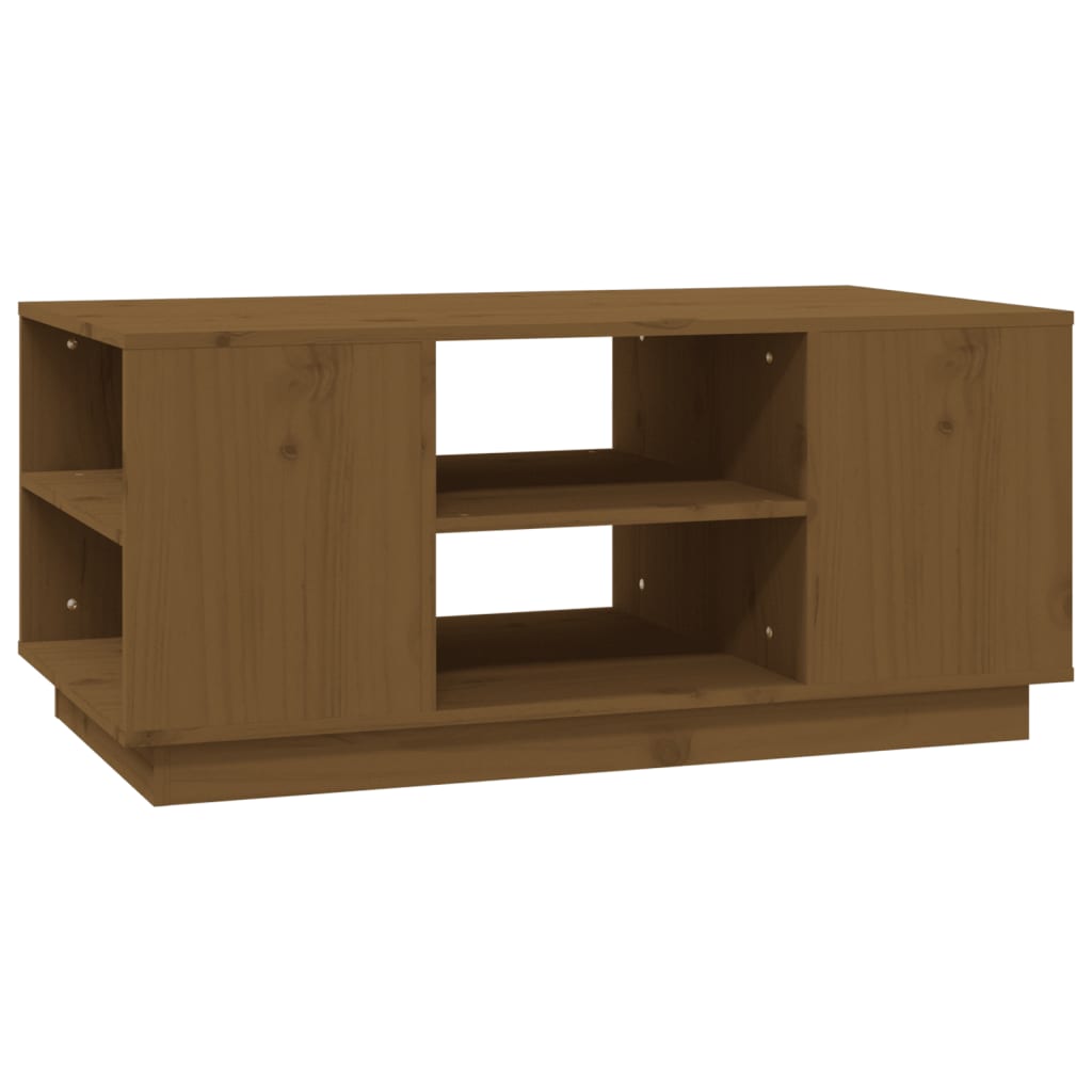 Sofabord honningbrunt 90x49x40,5 cm massivt fyrretræ