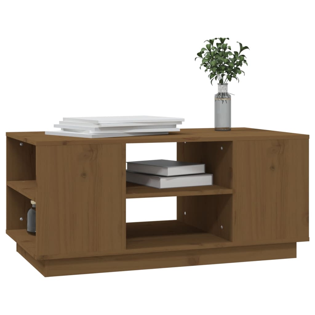 Sofabord honningbrunt 90x49x40,5 cm massivt fyrretræ