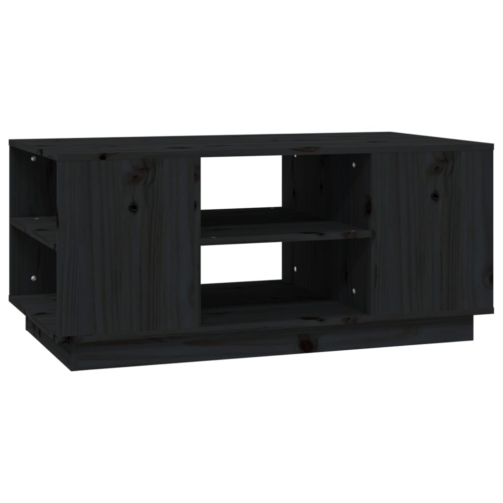Sofabord Sort 90x49x40,5 cm Massiv Fyr