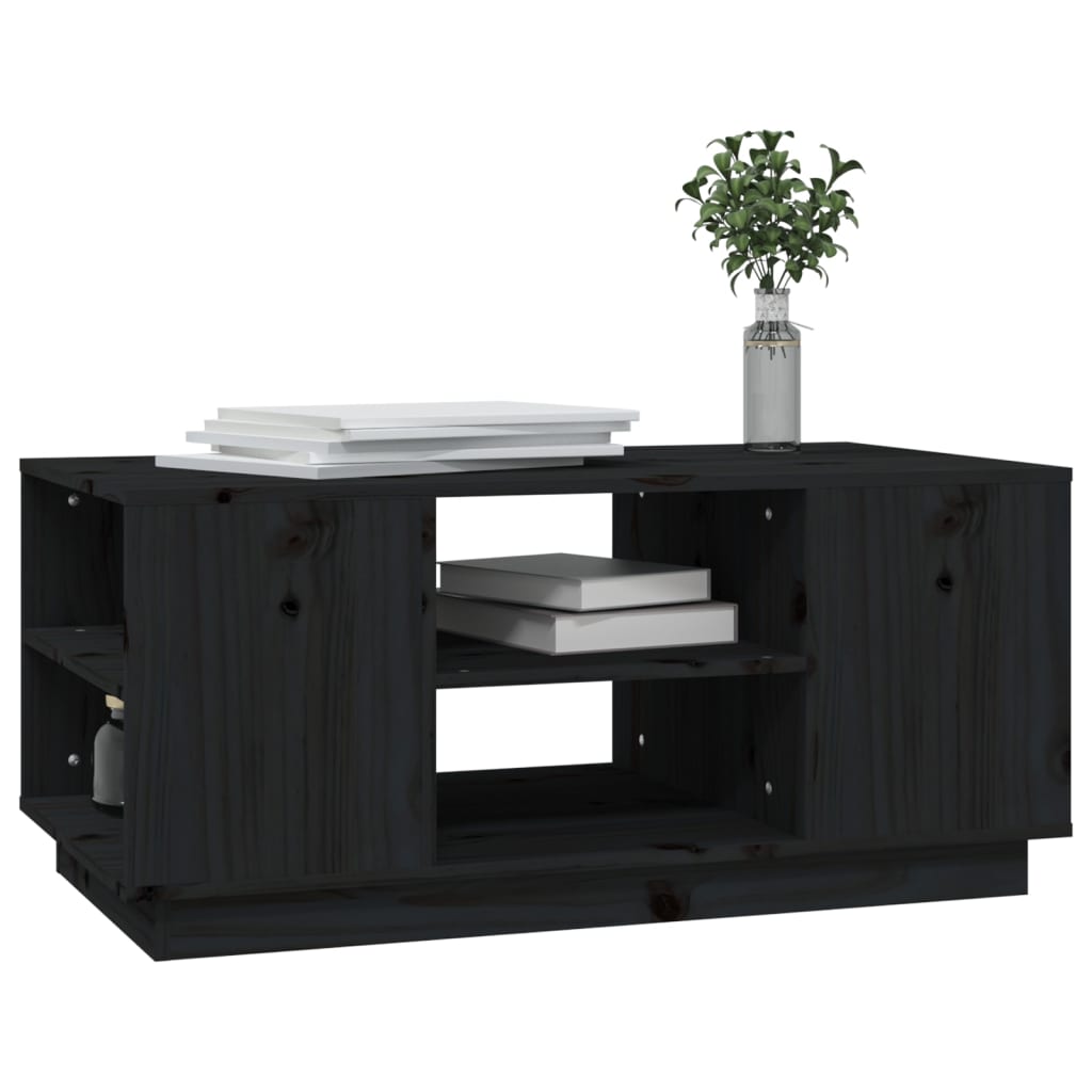 Sofabord Sort 90x49x40,5 cm Massiv Fyr