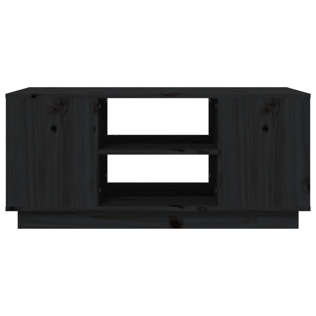 Sofabord Sort 90x49x40,5 cm Massiv Fyr