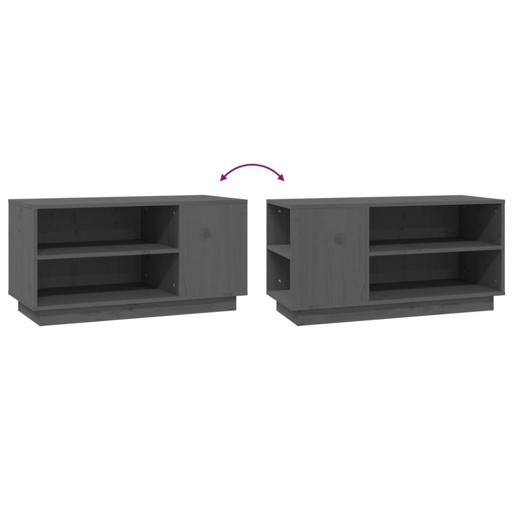 TV-skab Grå 80x35x40,5 cm Massiv Fyr