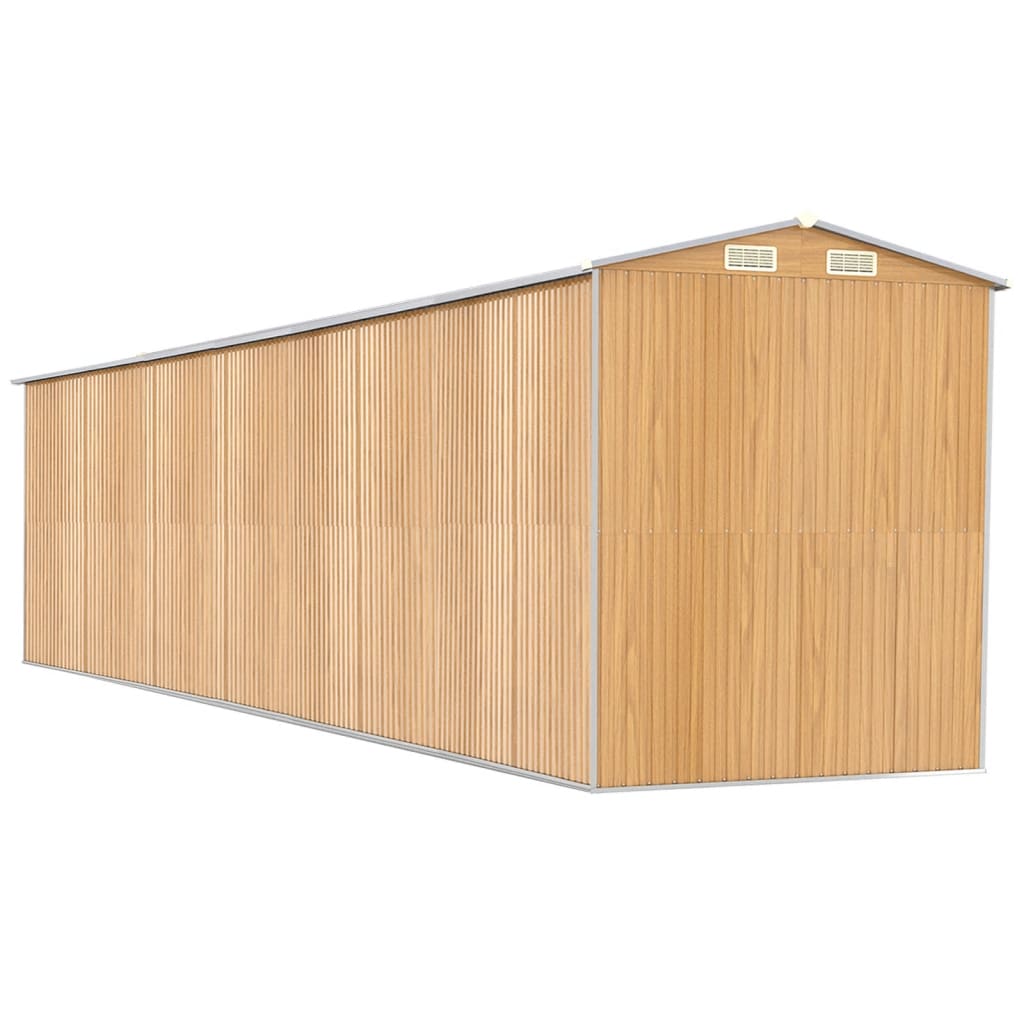 Redskabsskur Lysebrun 192x855x223 cm Galvaniseret Stål