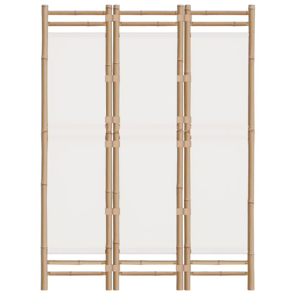 3-delt Foldeskærm 120 cm Bambus og lærred