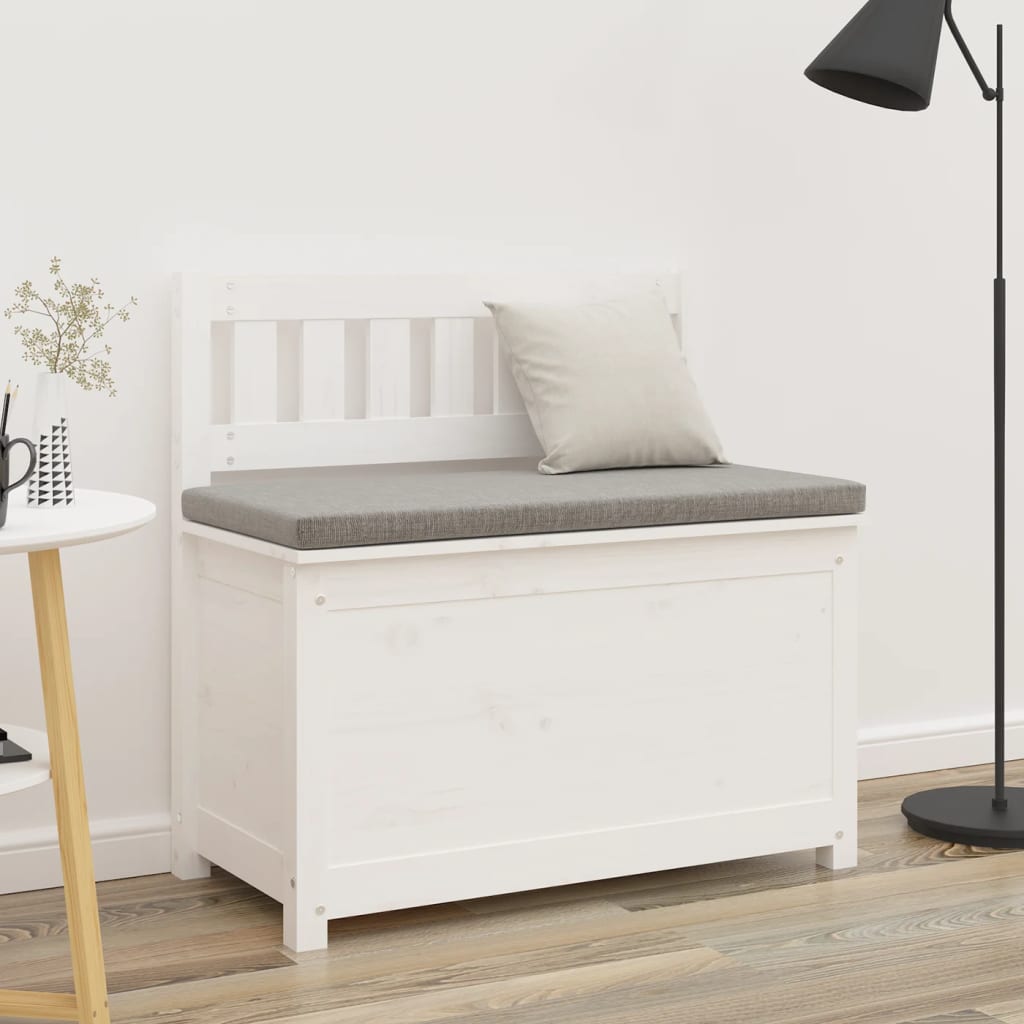 Bænk Hvid 80x41x77 cm Massiv Fyr