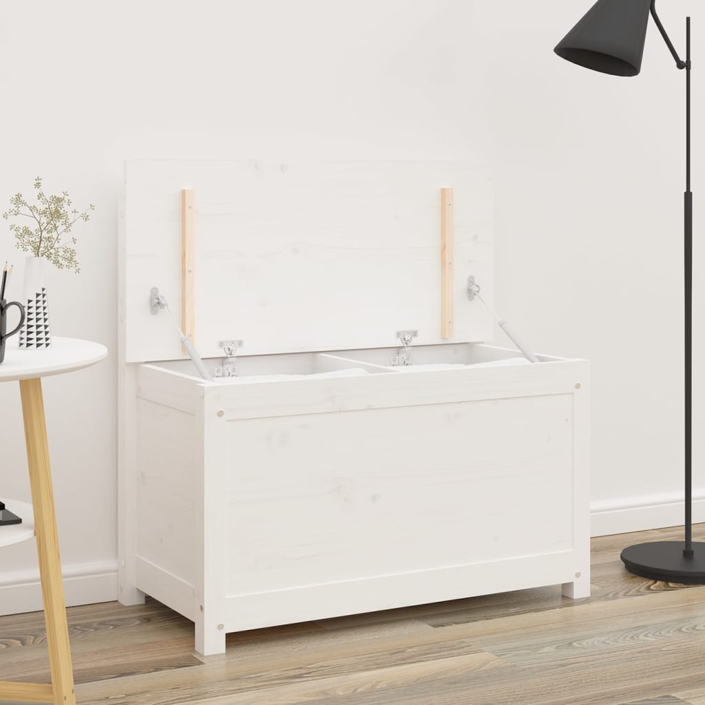 Bænk Hvid 80x41x77 cm Massiv Fyr