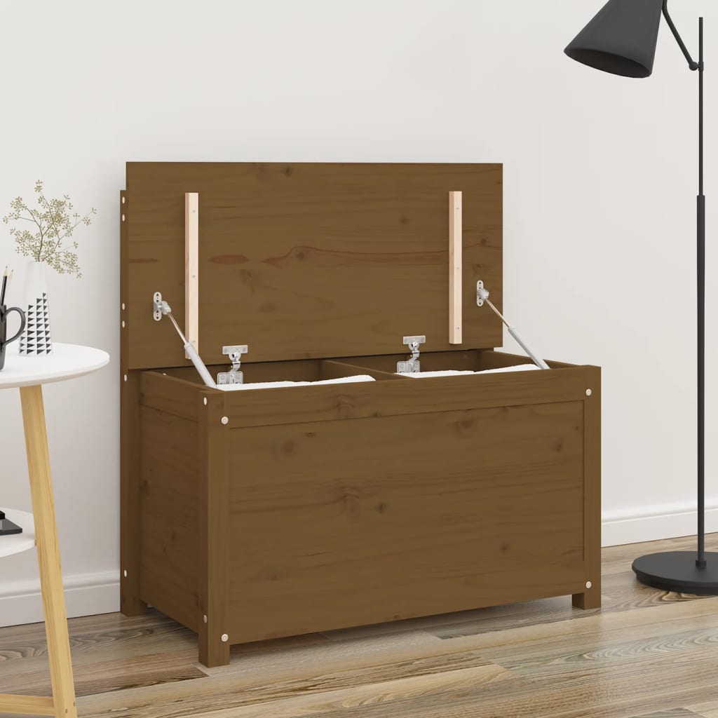 Bænk honningbrun 80x41x77 cm massiv fyrretræ