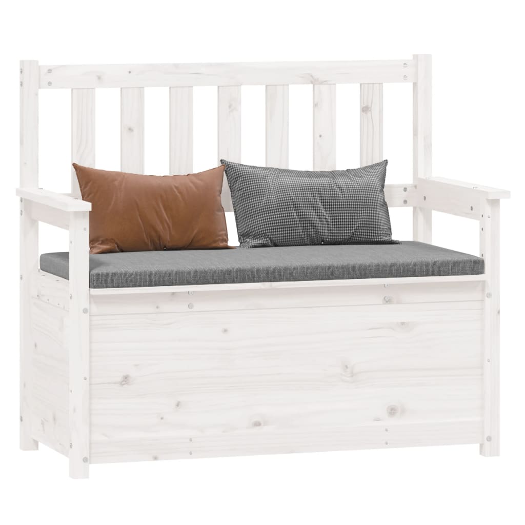 Bænk Hvid 112,5x51,5x96,5 cm Massiv Fyr