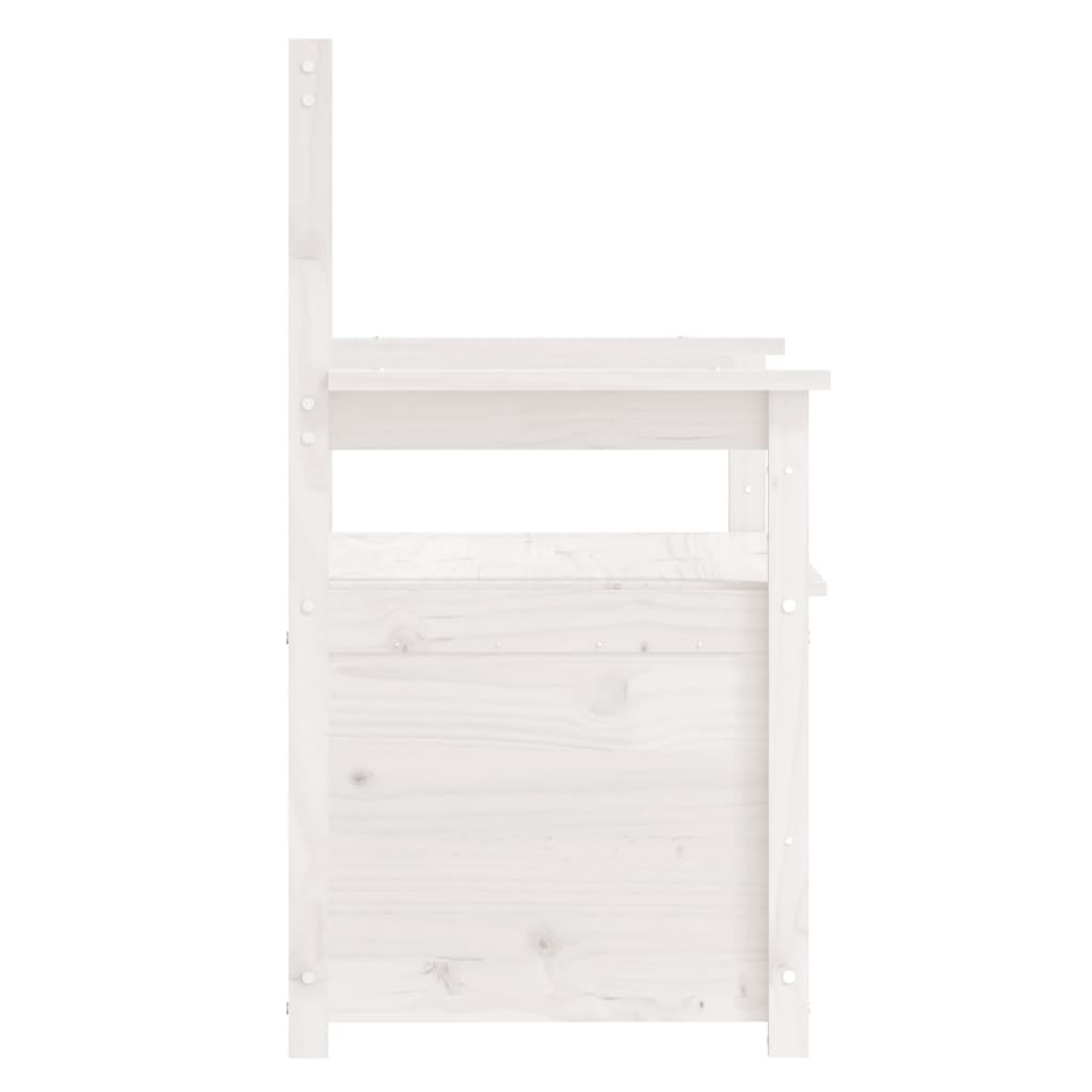 Bænk Hvid 112,5x51,5x96,5 cm Massiv Fyr