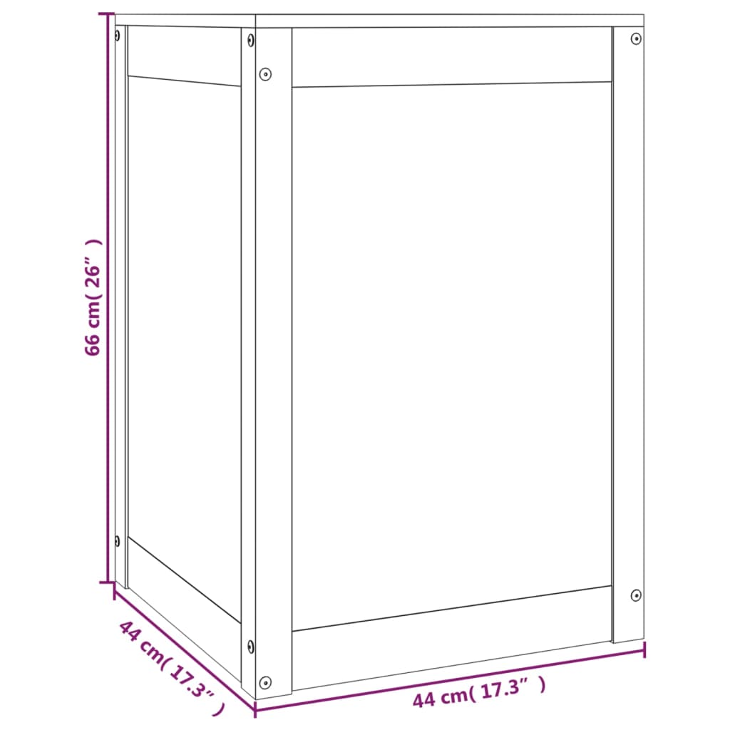 Vaskekasse 44x44x66 cm Massiv fyrretræ
