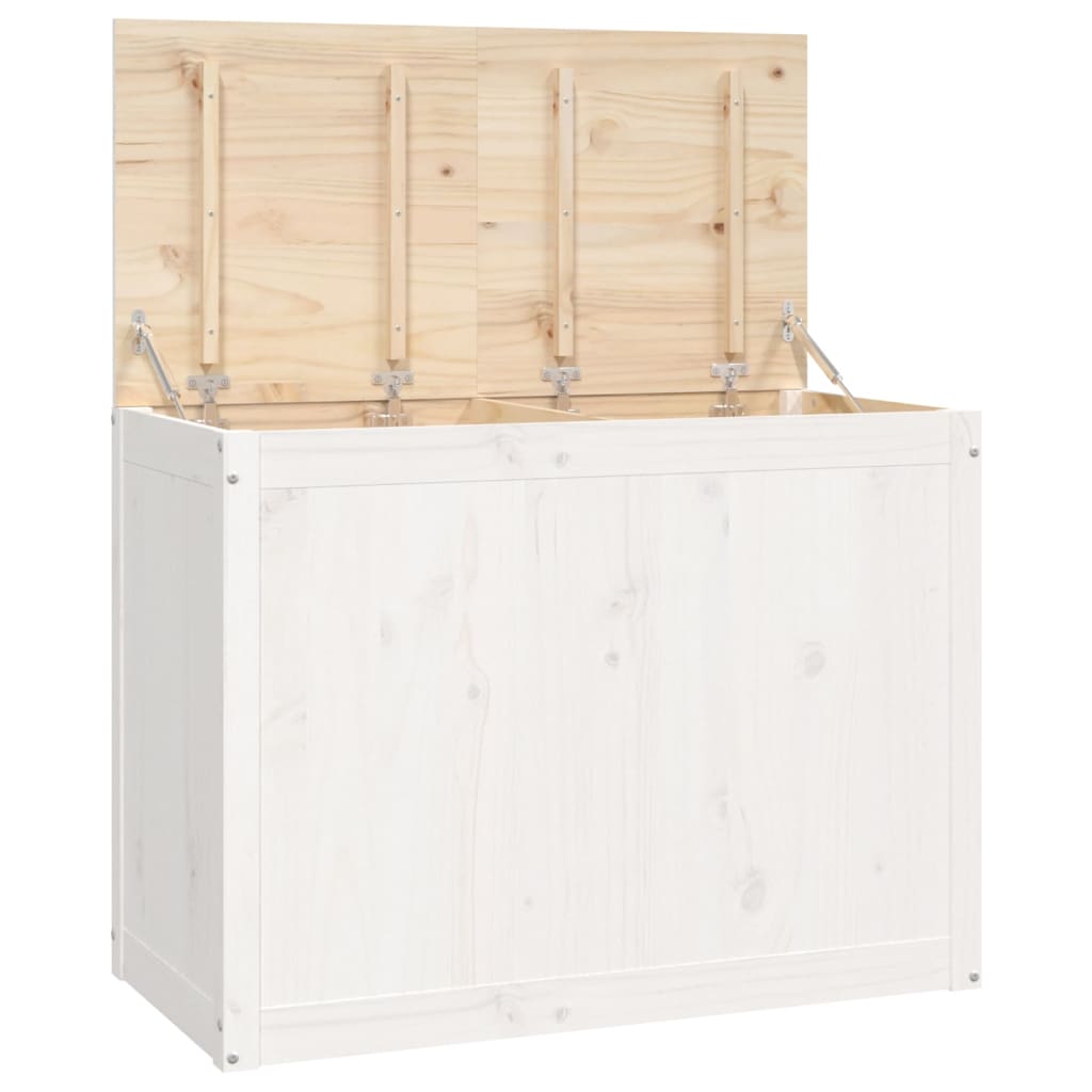 Vaskekasse Hvid 88,5x44x66 cm Massiv Fyrretræ