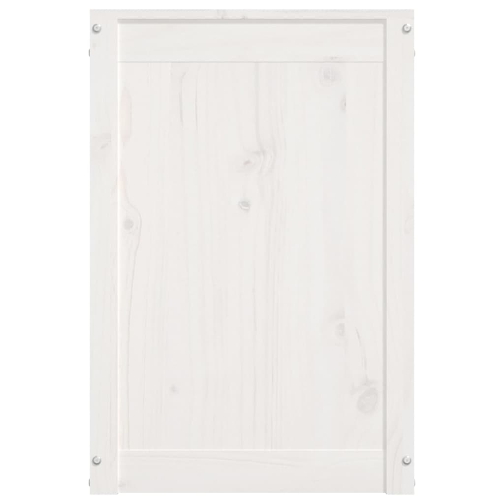 Vaskekasse Hvid 88,5x44x66 cm Massiv Fyrretræ