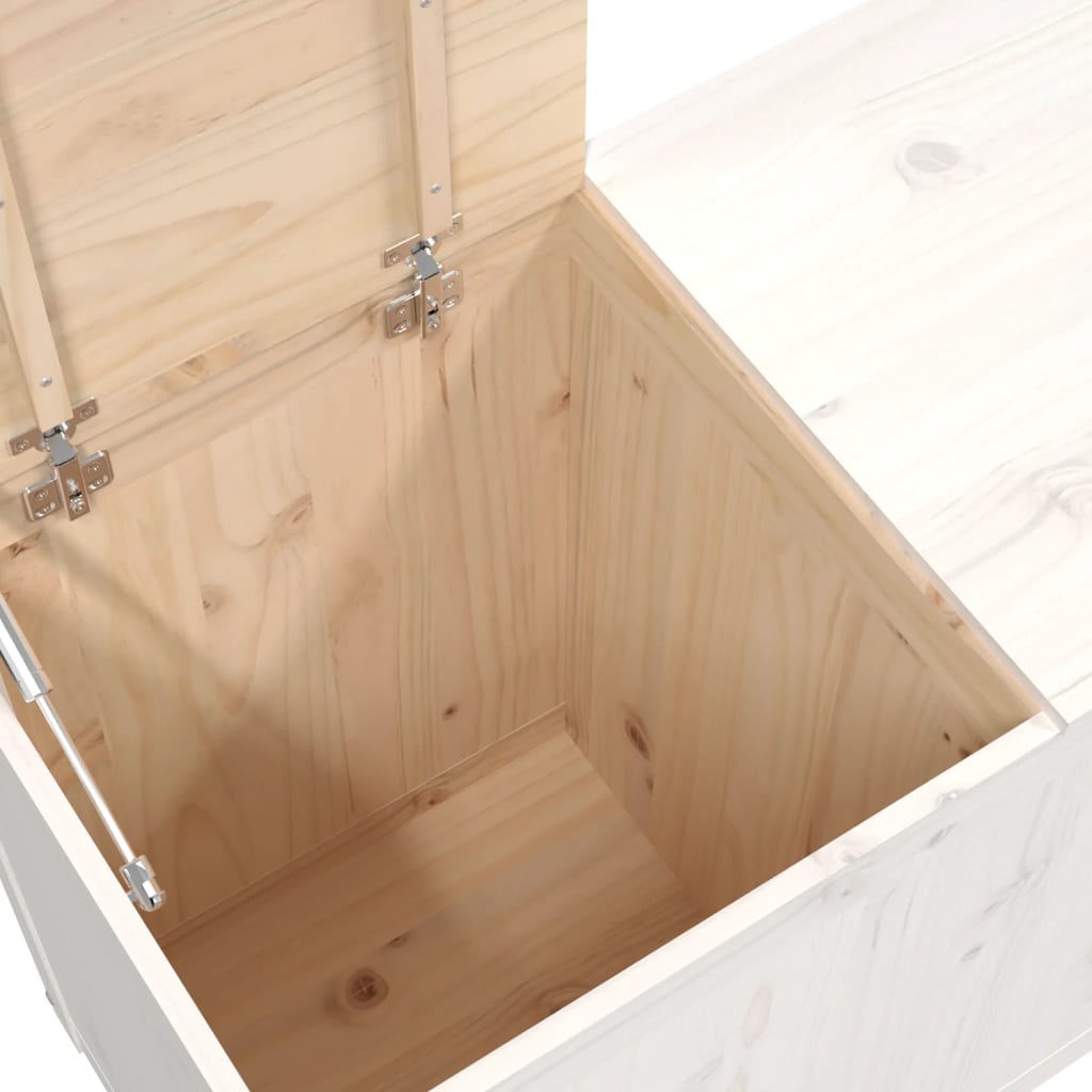 Vaskekasse Hvid 88,5x44x66 cm Massiv Fyrretræ