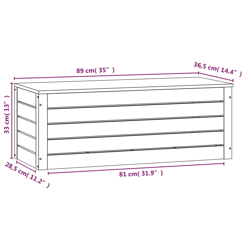 Bryst Hvid 89x36,5x33 cm Massiv Fyr