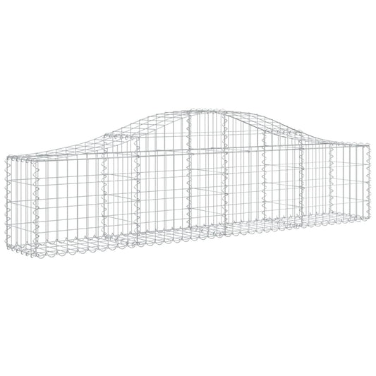 Gabione mit Hochbogen 200x30x40/60 cm Verzinktes Eisen