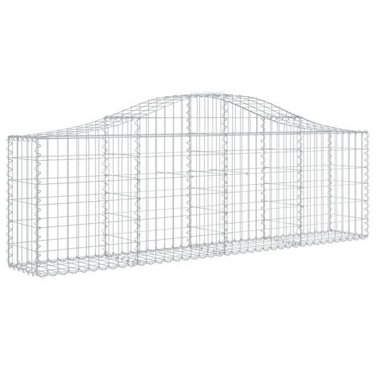Gabione mit Hochbogen 200x30x60/80 cm Verzinktes Eisen