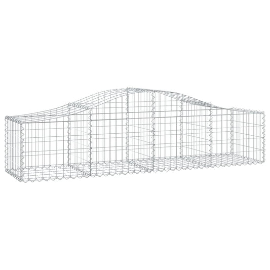 Gabione mit Hochbogen 200x50x40/60 cm Verzinktes Eisen