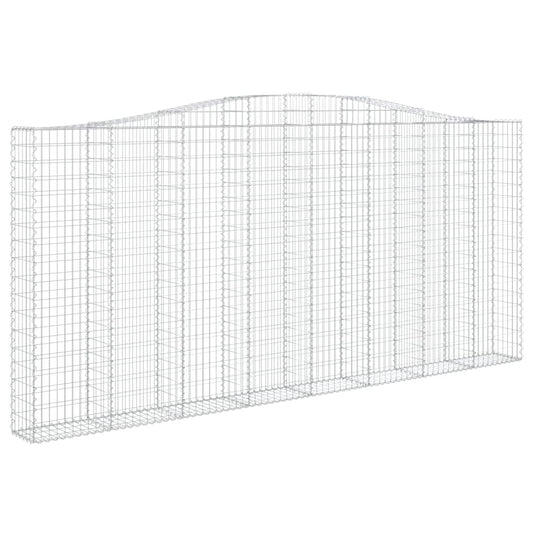 Gabione mit Hochbogen 400x30x180/200 cm Verzinktes Eisen