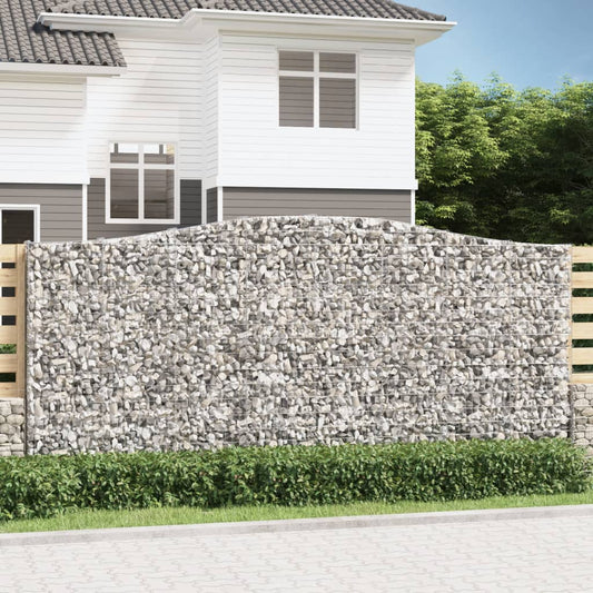 Gabione mit Hochbogen 400x30x180/200 cm Verzinktes Eisen
