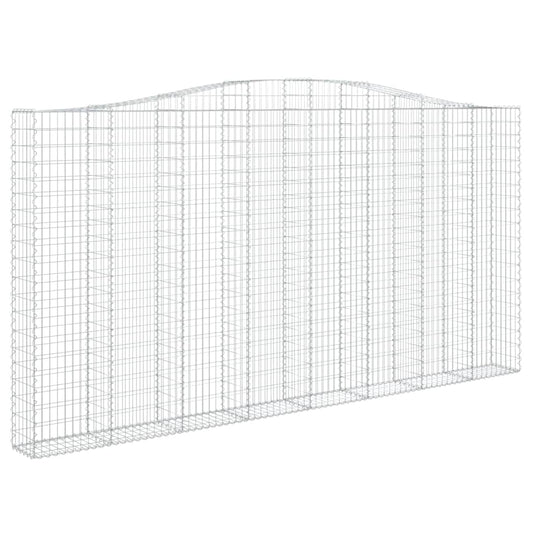 Gabione mit Hochbogen 400x30x200/220 cm Verzinktes Eisen
