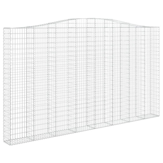 Gabione mit Hochbogen 400x30x220/240 cm Verzinktes Eisen