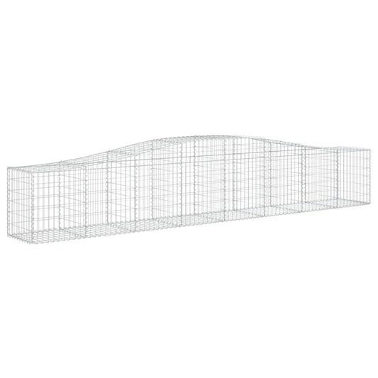 Gabione mit Hochbogen 400x50x60/80 cm Verzinktes Eisen