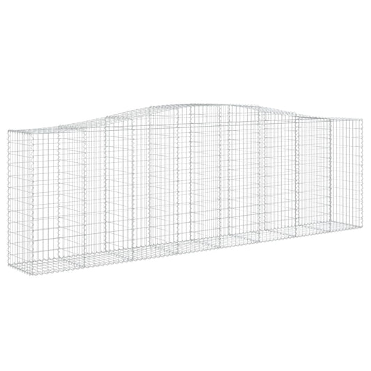 Gabione mit Hochbogen 400x50x120/140 cm Verzinktes Eisen