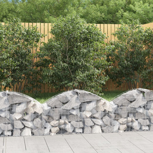 Gabione mit Hochbogen 100x30x40/60 cm Verzinktes Eisen