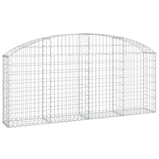 Gabione mit Hochbogen 200x30x80/100 cm Verzinktes Eisen