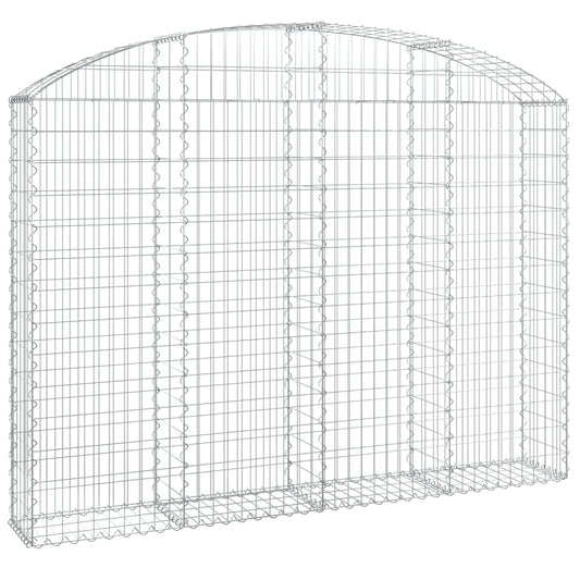 Gabione mit Hochbogen 200x30x140/160 cm Verzinktes Eisen