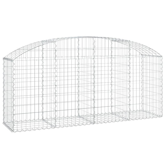 Gabione mit Hochbogen 200x50x80/100 cm Verzinktes Eisen