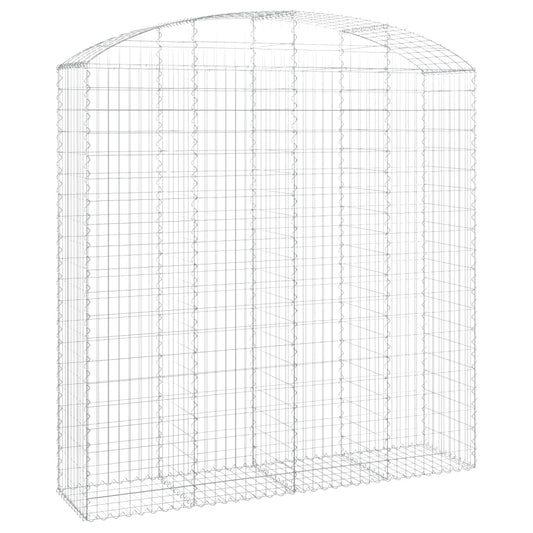 Gabione mit Hochbogen 200x50x200/220 cm Verzinktes Eisen