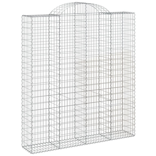 Gabione mit Hochbogen 200x50x220/240 cm Verzinktes Eisen