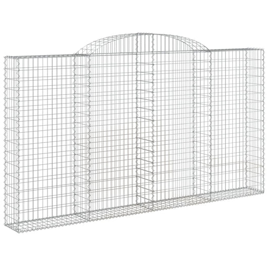 Gabione mit Hochbogen 300x30x160/180 cm Verzinktes Eisen