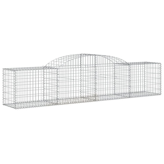 Gabione mit Hochbogen 300x50x60/80 cm Verzinktes Eisen