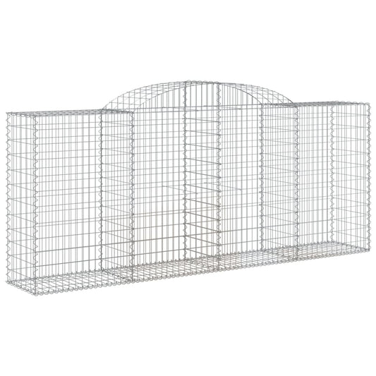Gabione mit Hochbogen 300x50x120/140 cm Verzinktes Eisen