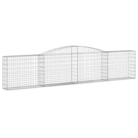 Gabione mit Hochbogen 400x30x80/100 cm Verzinktes Eisen