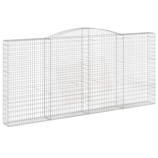 Gabione mit Hochbogen 400x30x180/200 cm Verzinktes Eisen