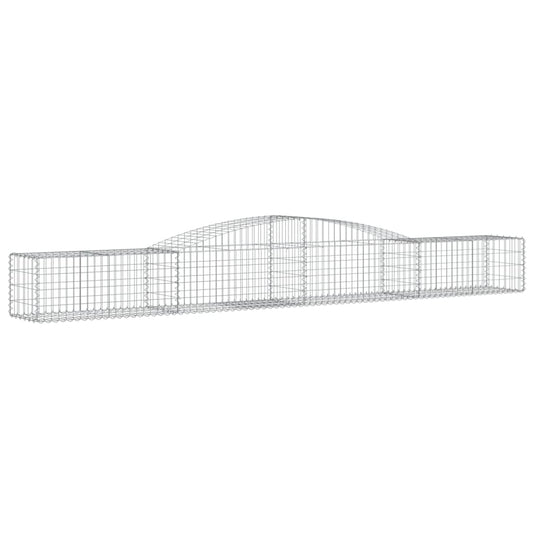 Gabione mit Hochbogen 400x50x40/60 cm Verzinktes Eisen