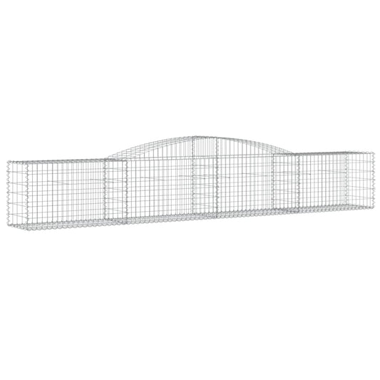 Gabione mit Hochbogen 400x50x60/80 cm Verzinktes Eisen