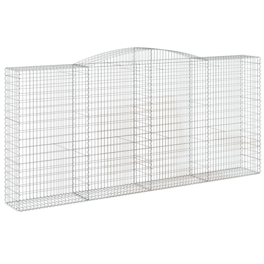 Gabione mit Hochbogen 400x50x180/200 cm Verzinktes Eisen