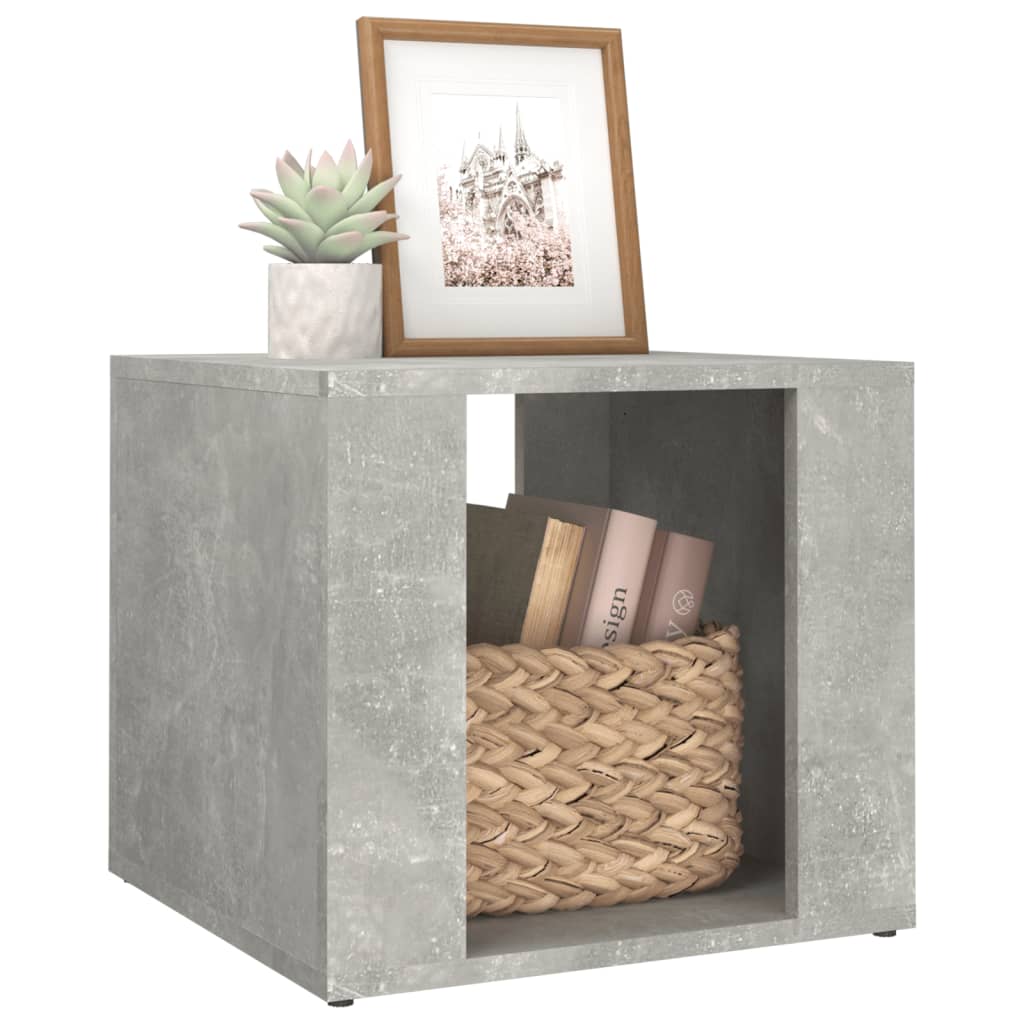 Sengebord betongrå 41x40x36 cm træmateriale