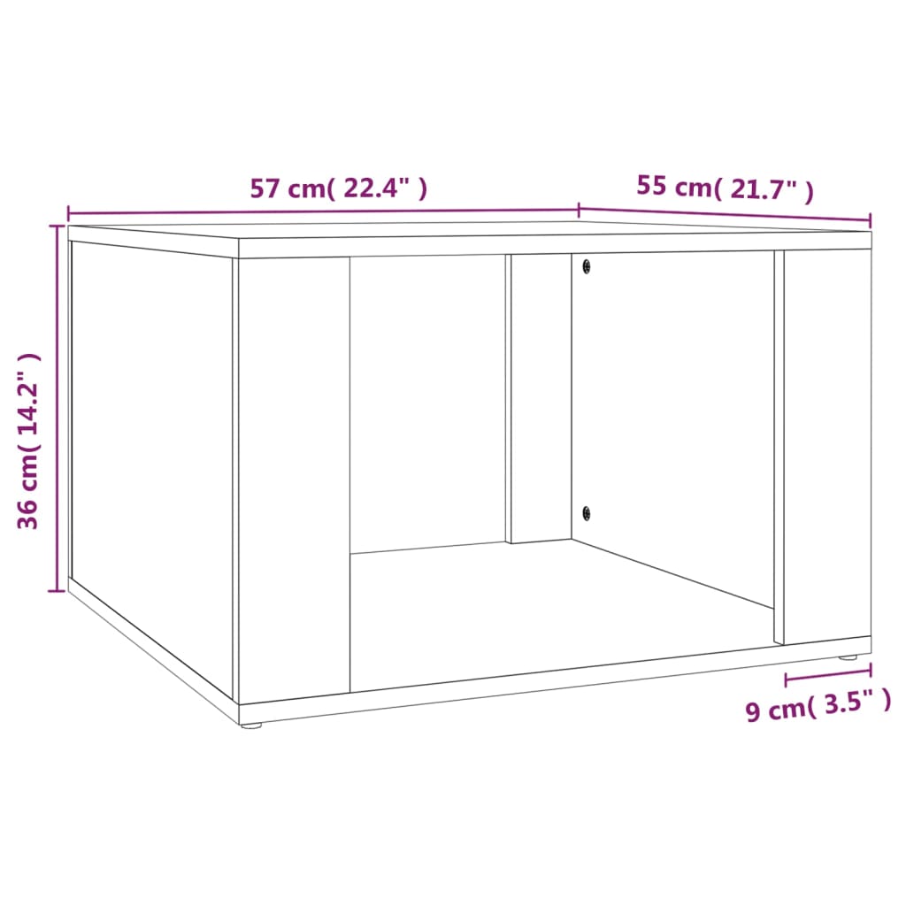 Sengebord røget eg 57x55x36 cm træmateriale