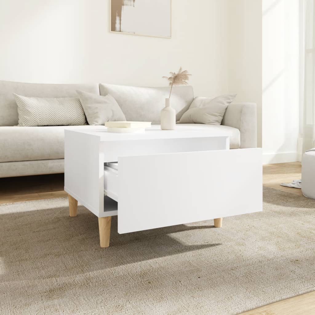 Sideborde 2 stk Hvidt 50x46x35 cm træmateriale
