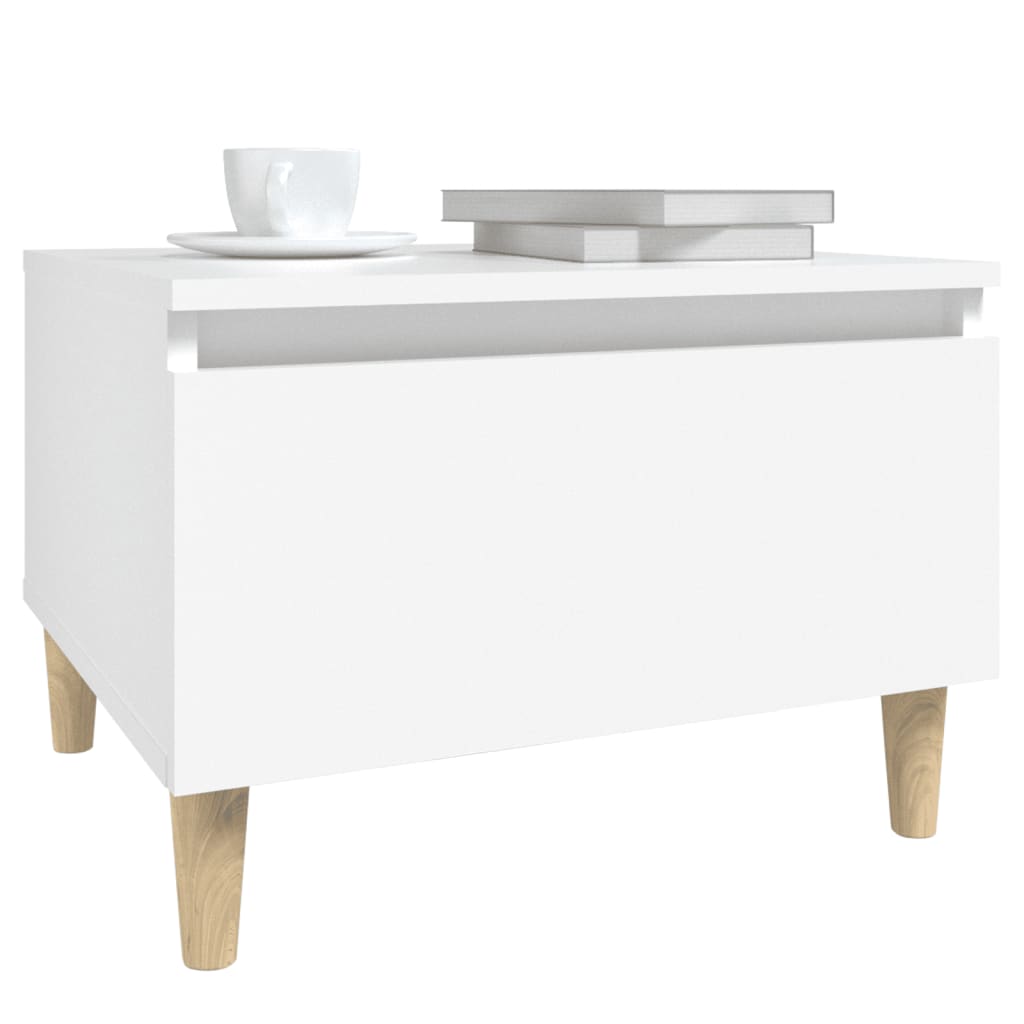 Sideborde 2 stk Hvidt 50x46x35 cm træmateriale